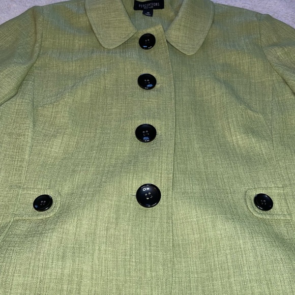 Perceptions Green Blazer with Black Buttons - 1 part of 3 piece set - Picture 3 of 6
